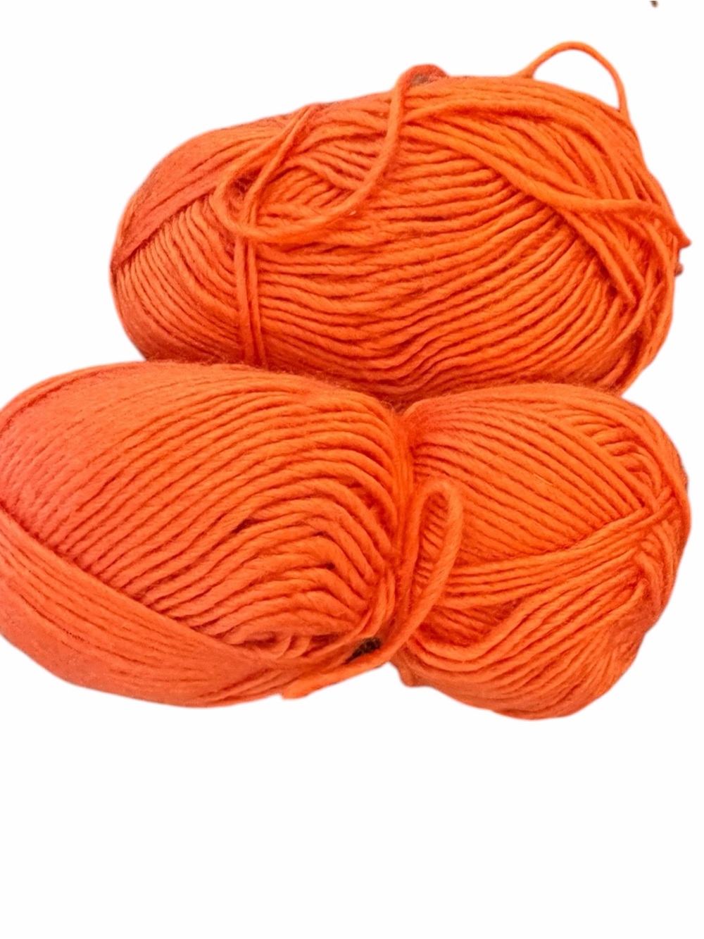 Lot Of 2 Loose Yarn Skeins Orange 5.9 oz Knit Crochet Craft Projects
